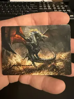 Cavern-Hoard Dragon Art Card (Gold-Stamped Signature) LOTR NM - Image 1