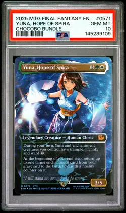 2025 MTG FINAL FANTASY CHOCOBO BUNDLE #0571 YUNA, HOPE OF SPIRA PSA 10 - Image 1