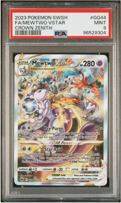 2023 Pokemon Mewtwo VSTAR GG44/GG70 PSA 9 MINT Crown Zenith Full Art - Image 1