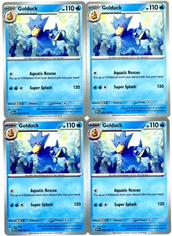 4x Pokemon TCG Golduck 055/165 Sv: Scarlet & Violet 151 Regular Playset - Image 1