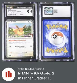 Cgc 9.5 Mint+ Eevee Pokemon Surging Sparks - 143/191 Play! Prize Pack Series - Image 1