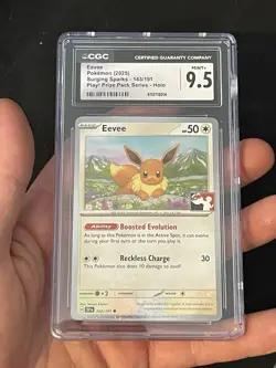 Cgc 9.5 Mint+ Eevee Pokemon Surging Sparks - 143/191 Play! Prize Pack Series - Image 2