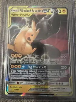 Pokemon TCG Pikachu & Zekrom GX 33/181 SM Team Up Ultra Rare Holo Eng 240 HP - Image 1