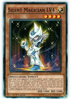 Silent Magician LV4 - YGLD-ENC05 - Common - 1st Edition - Moderately Played - Image 1