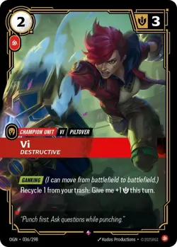 Riftbound: League of Legends - Karte Vi Destructive OGN 036/298 TCG ENG Foil - Image 1
