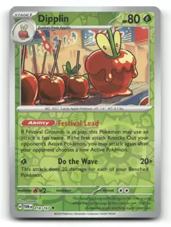Dipplin 018/167 - Twilight Masquerade Reverse Holo - Pokemon Card NM/M - Image 1