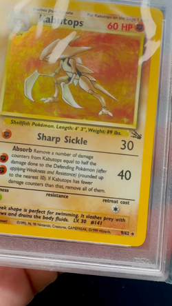 RARE Pokemon 1999 Kabutops Fossil Holo #9 PSA 9 MINT - Image 2