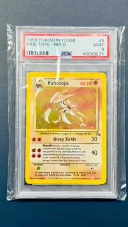 RARE Pokemon 1999 Kabutops Fossil Holo #9 PSA 9 MINT - Image 3