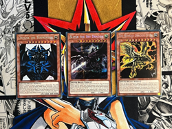 TN19 God Card Set Obelisk, Slifer, Ra Prismatic Secret Rare NM Yugioh - Image 1
