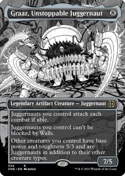 Graaz Unstoppable Juggernaut Borderless Manga Phyrexia: All Will Be One MTG Rare - Image 1