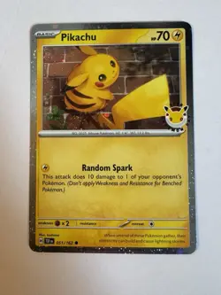 Pokemon Pikachu 051/162 Stamped Pokemon Day 2026 Cosmos Holo Swirl🌀 Near Mint - Image 3