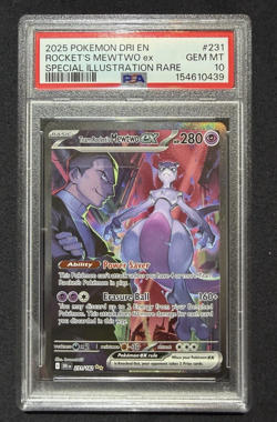 Pokemon Team Rocket's Mewtwo ex 231/182 Sv10 Destined Rivals PSA 10 Holo SIR ! - Image 1