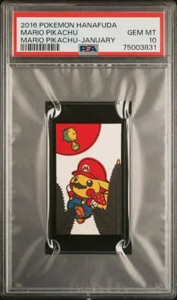 2016 POKEMON HANAFUDA MARIO PIKACHU M.PIKACHU/QWILFISH MARIO PIKACHU-JANUARY - Image 1