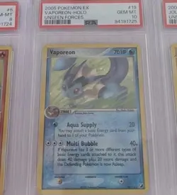 Pokemon Vaporeon EX Unseen Forces Holo Rare #19 PSA 10 Gem Mint POP 39 - Image 1