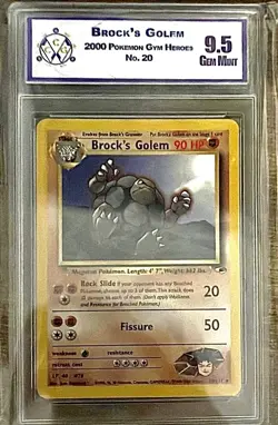 Pokemon TCG Brock's Golem Gym Heroes 20/132 Regular Unlimited Rare graded 9.5 - Image 1