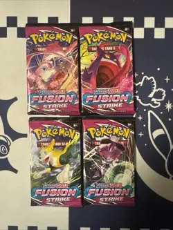 Pokemon Sword & Shield - Fusion Strike Booster Pack Art 4 Packs - Image 1