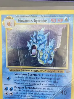 Pokemon TCG Giovanni's Gyarados Gym Challenge Holo Rare 5/132 2000 - Damaged - Image 2