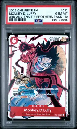 2025 ONE PIECE 3RD ANNIVERSARY TOURNAMENT 3 BROTHERS PACK MONKEY D. LUFFY PSA 10 - Image 1