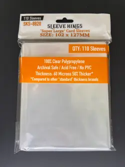 Super Large Game Card Sleeves (102x127mm) 110 Pack, 60 Micron, SKS-8820 - Image 2