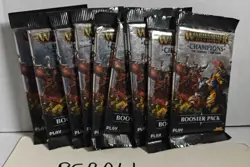 9 x Warhammer Age of Sigmar Champions Trading Card Game Booster Pack, NEW. - Image 1