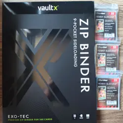 Vault X 9 Pocket Exo-Tec Zip Binder 360 Card TCG Album & 300 Ultra Pro Sleeves - Image 1