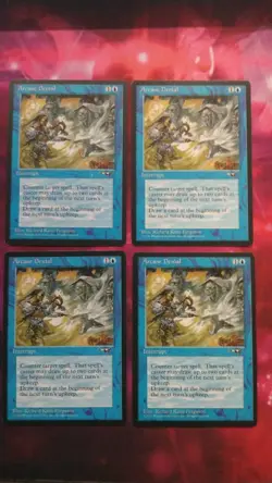 Arcane Denial Alliances X4. All same art, Light Play, LP. Playset. MTG - Image 1