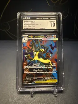 CGC 10 Gem Mint - Mega Lucario ex 160/132 Ultra Rare Pokemon Mega Evolution Base - Image 1