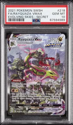2021 POKEMON SWORD & SHIELD EVOLVING SKIES SECRET FULL ART/RAYQUAZA VMAX PSA 10 - Image 1