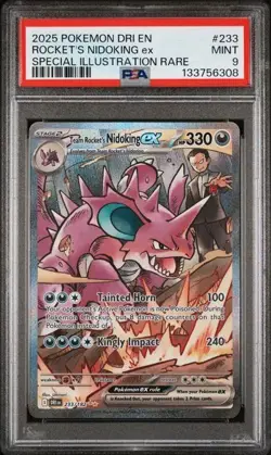 Pokemon 2025 Destined Rivals Team Rockets Nidoking EX 233 PSA 9 - Image 1