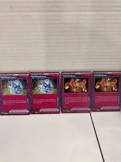 Pokemon TCG Sparkling Crystal 142/142 + Survival Brace 164/167 Ace Spec Lot 4 NM - Image 1