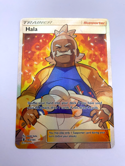 Pokemon Card - Hala 143/145 Sun & Moon Guardians Rising *NM* UR Supporter - Image 1