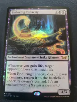 MTG Enduring Tenacity FOIL NM/EX Duskmourn Rare - Image 1
