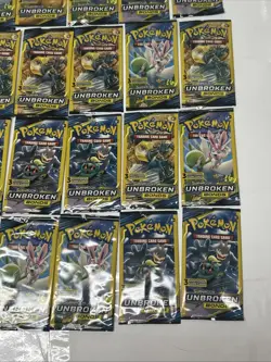 EMPTY Pokemon Unbroken Bonds Pack (X28) Dollar General 3 Card Wrappers Charizard - Image 5