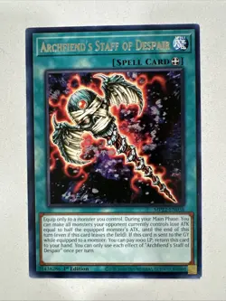 Yugioh MP22-EN036 Archfiend's Staff of Despair Rare 1st Edition Mint - Image 2