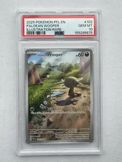 2025 POKEMON PHANTASMAL FLAMES 102 PALDEAN WOOPER ILLUSTRATION RARE - PSA 10 - Image 1