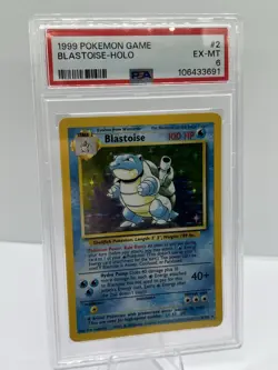 PSA 6 Pokemon Blastoise Base Set Holo Rare #2/102 1999 US SELLER - Image 1
