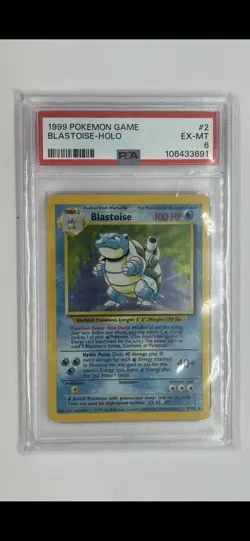 PSA 6 Pokemon Blastoise Base Set Holo Rare #2/102 1999 US SELLER - Image 2
