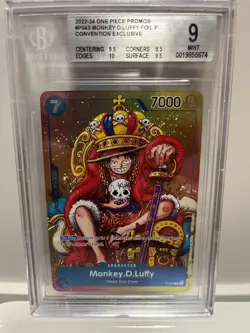 2024 One Piece P-043 Monkey D. Luffy Convention Exclusive Foil BGS 9 English - Image 1