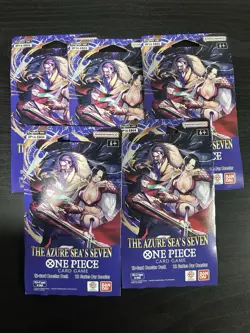 One Piece OP-14 The Azure Sea’s Seven Sleeved Booster Pack Lot Of 5 - Image 1