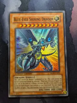Yugioh - Blue-Eyes Shining Dragon MOV-EN001 Super Rare Promo Limited Edition LP - Image 1