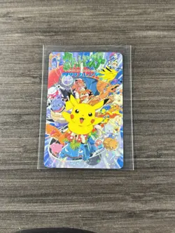 Pikachu & Raichu 1999 Pocket Monster Pokemon Vintage Poker Card Holo Back - Image 2