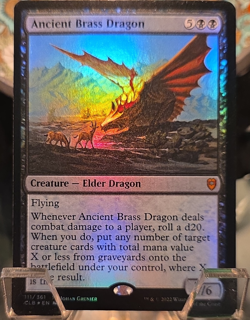 Wizards of the Coast MTG Ancient Brass Dragon Foil Mythic 111/361 CLB - Image 1