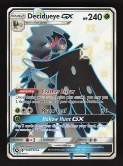Decidueye GX SV47/SV94 Pokemon Hidden Fates Holo Full Art Card - Image 1