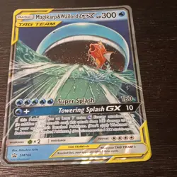 Pokemon Magikarp & Wailord GX Tag Team SM166 Holo Black Star Promo Jumbo Card - Image 1
