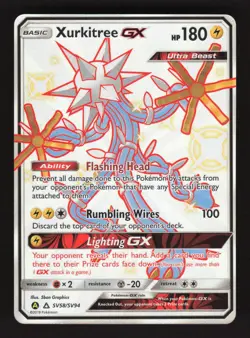 Xurkitree GX SV58/SV94 Pokemon Hidden Fates Holo Full Art Card - Image 1