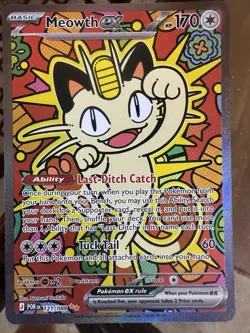Meowth ex 121/088 Pokemon 151 Double Rare Full Art Holo English 2023 - Image 1