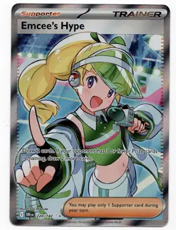 Emcee's Hype 220/182 Destined Rivals Ultra Rare Full Art Holo Card MINT - Image 1