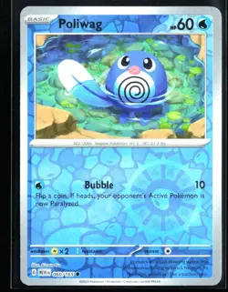 2023 Scarlet & Violet - 151 Poliwag #60 Reverse Holo Pokemon Card - Image 1