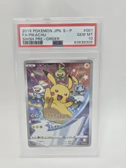 PSA 10 - Pikachu 001/S-P SWSH Japanese Pre-Order Promo *Read Description* - Image 1
