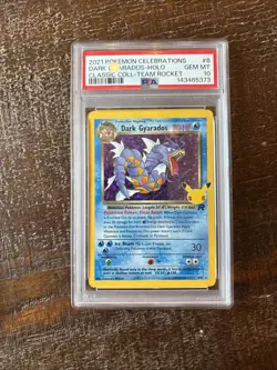 Pokemon Dark Gyarados Holo Rare TCG Card Celebrations Collection 8/82 PSA 10 - Image 1